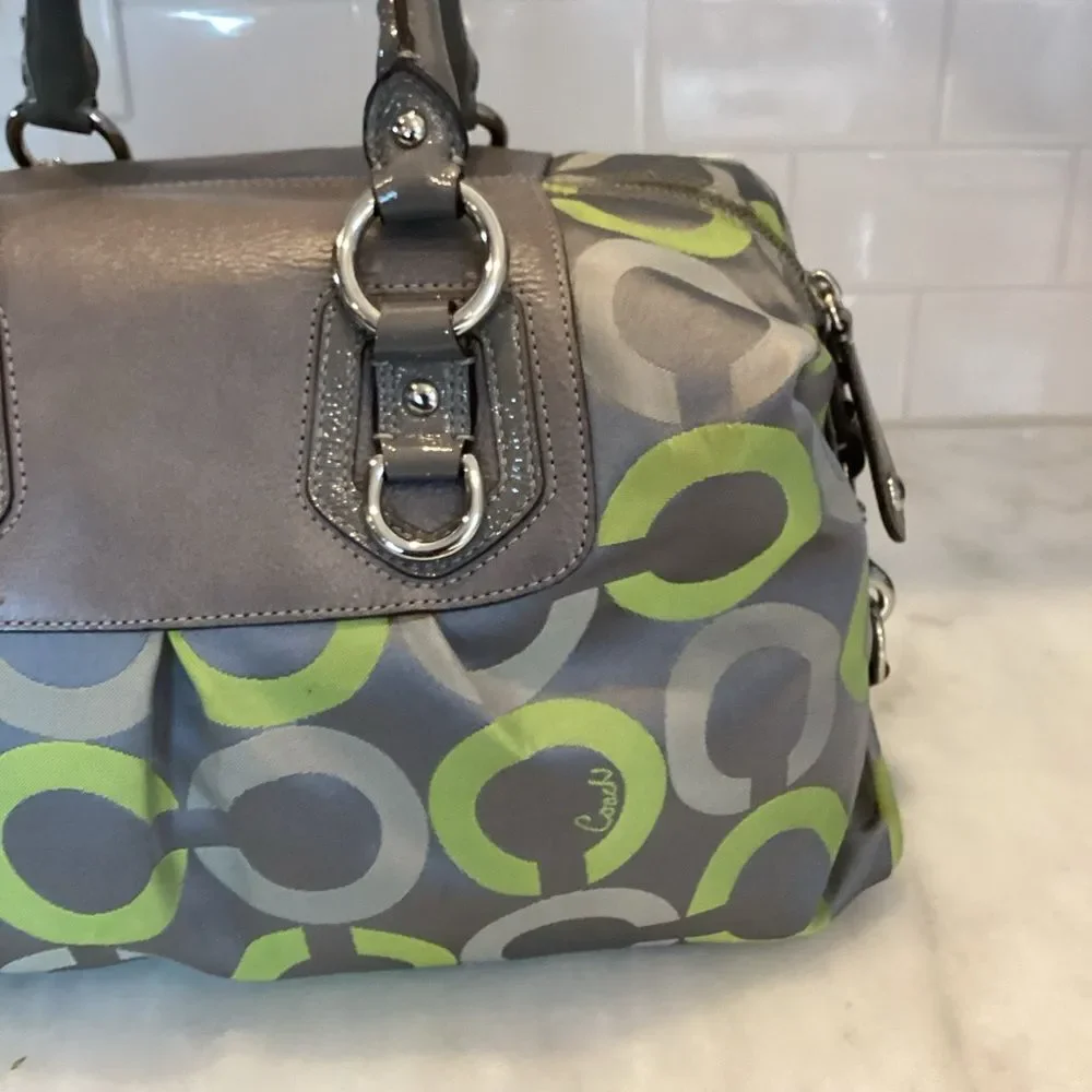 Coach Purse Handbag Y2K Pocketbook Madison Sabrina Op Art Signature Satchel Bag